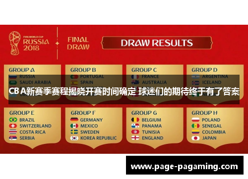 CBA新赛季赛程揭晓开赛时间确定 球迷们的期待终于有了答案